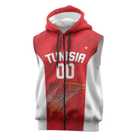 Tunisia Basketball Custom Sleeveless Zip Hoodie Go Champions Eagles of Carthage - Wonder Print Shop
