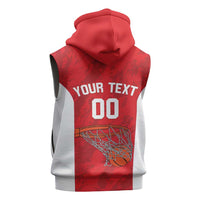 Tunisia Basketball Custom Sleeveless Zip Hoodie Go Champions Eagles of Carthage - Wonder Print Shop