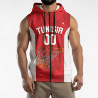 Tunisia Basketball Custom Sleeveless Zip Hoodie Go Champions Eagles of Carthage - Wonder Print Shop