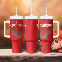 Tunisia Basketball Custom Tumbler With Handle Go Champions Eagles of Carthage - Wonder Print Shop