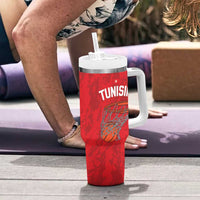 Tunisia Basketball Custom Tumbler With Handle Go Champions Eagles of Carthage - Wonder Print Shop