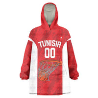 Tunisia Basketball Custom Wearable Blanket Hoodie Go Champions Eagles of Carthage - Wonder Print Shop