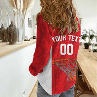 Tunisia Basketball Custom Women Casual Shirt Go Champions Eagles of Carthage - Wonder Print Shop