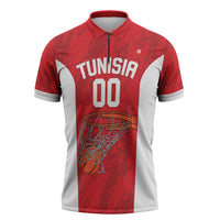 Tunisia Basketball Custom Zipper Polo Shirt Go Champions Eagles of Carthage - Wonder Print Shop