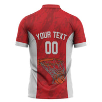 Tunisia Basketball Custom Zipper Polo Shirt Go Champions Eagles of Carthage - Wonder Print Shop