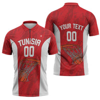 Tunisia Basketball Custom Zipper Polo Shirt Go Champions Eagles of Carthage - Wonder Print Shop