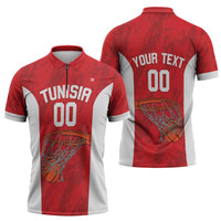 Tunisia Basketball Custom Zipper Polo Shirt Go Champions Eagles of Carthage - Wonder Print Shop