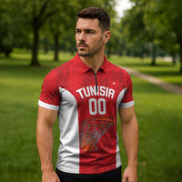Tunisia Basketball Custom Zipper Polo Shirt Go Champions Eagles of Carthage - Wonder Print Shop