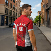 Tunisia Basketball Custom Zipper Polo Shirt Go Champions Eagles of Carthage - Wonder Print Shop