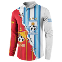 Custom Argentina Spain Football 2026 Button Sweatshirt La Albiceleste La Roja Together