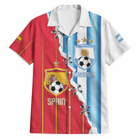 Custom Argentina Spain Football 2026 Hawaiian Shirt La Albiceleste La Roja Together