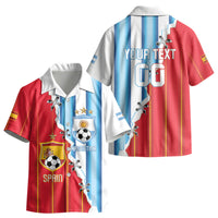 Custom Argentina Spain Football 2026 Kid Hawaiian Shirt La Albiceleste La Roja Together