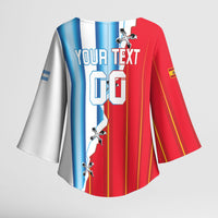 Custom Argentina Spain Football 2026 Kimono Sleeve Blouse La Albiceleste La Roja Together