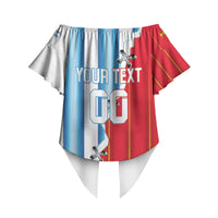 Custom Argentina Spain Football 2026 Off Shoulder Wrap Waist Top La Albiceleste La Roja Together