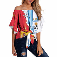 Custom Argentina Spain Football 2026 Off Shoulder Wrap Waist Top La Albiceleste La Roja Together