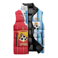 Custom Argentina Spain Football 2026 Sleeveless Puffer Jacket La Albiceleste La Roja Together