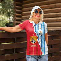 Custom Argentina Spain Football 2026 Women Polo Shirt La Albiceleste La Roja Together