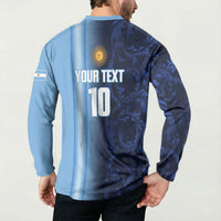 Custom Argentina World Football 2026 Button Sweatshirt La Albiceleste 4th Champion Proud