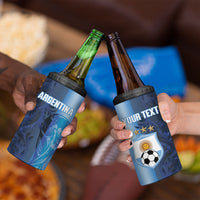 Custom Argentina World Football 2026 4 in 1 Can Cooler Tumbler La Albiceleste 4th Champion Proud