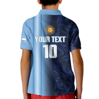 Custom Argentina World Football 2026 Kid Polo Shirt La Albiceleste 4th Champion Proud
