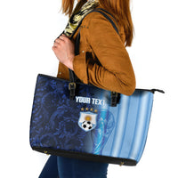 Custom Argentina World Football 2026 Leather Tote Bag La Albiceleste 4th Champion Proud