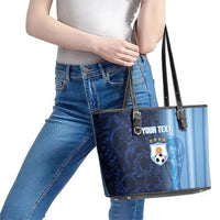 Custom Argentina World Football 2026 Leather Tote Bag La Albiceleste 4th Champion Proud
