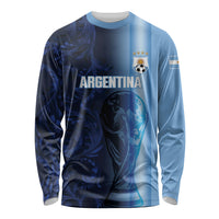 Custom Argentina World Football 2026 Long Sleeve Shirt La Albiceleste 4th Champion Proud
