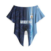 Custom Argentina World Football 2026 Off Shoulder Wrap Waist Top La Albiceleste 4th Champion Proud