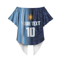 Custom Argentina World Football 2026 Off Shoulder Wrap Waist Top La Albiceleste 4th Champion Proud