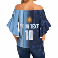 Custom Argentina World Football 2026 Off Shoulder Wrap Waist Top La Albiceleste 4th Champion Proud