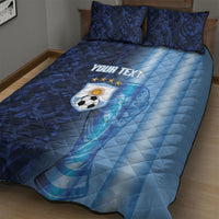 Custom Argentina World Football 2026 Quilt Bed Set La Albiceleste 4th Champion Proud