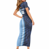 Custom Argentina World Football 2026 Short Sleeve Bodycon Dress La Albiceleste 4th Champion Proud