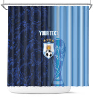 Custom Argentina World Football 2026 Shower Curtain La Albiceleste 4th Champion Proud