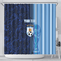 Custom Argentina World Football 2026 Shower Curtain La Albiceleste 4th Champion Proud