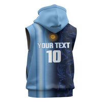 Custom Argentina World Football 2026 Sleeveless Zip Hoodie La Albiceleste 4th Champion Proud