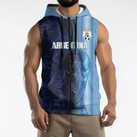 Custom Argentina World Football 2026 Sleeveless Zip Hoodie La Albiceleste 4th Champion Proud