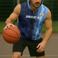 Custom Argentina World Football 2026 Sleeveless Zip Hoodie La Albiceleste 4th Champion Proud