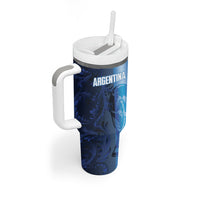 Custom Argentina World Football 2026 Tumbler With Handle La Albiceleste 4th Champion Proud