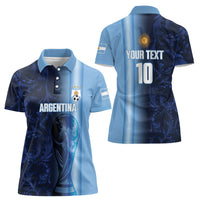 Custom Argentina World Football 2026 Women Polo Shirt La Albiceleste 4th Champion Proud
