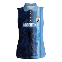 Custom Argentina World Football 2026 Women Sleeveless Polo Shirt La Albiceleste 4th Champion Proud