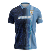 Custom Argentina World Football 2026 Zipper Polo Shirt La Albiceleste 4th Champion Proud