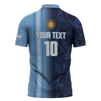 Custom Argentina World Football 2026 Zipper Polo Shirt La Albiceleste 4th Champion Proud