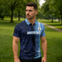 Custom Argentina World Football 2026 Zipper Polo Shirt La Albiceleste 4th Champion Proud