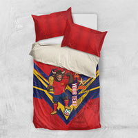 Custom Spain World Football 2026 Bedding Set La Roja 2nd Champion Proud