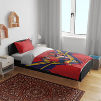 Custom Spain World Football 2026 Bedding Set La Roja 2nd Champion Proud