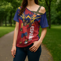 Custom Spain World Football 2026 Cross Shoulder Shirt La Roja 2nd Champion Proud