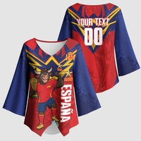 Custom Spain World Football 2026 Kimono Sleeve Blouse La Roja 2nd Champion Proud