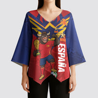 Custom Spain World Football 2026 Kimono Sleeve Blouse La Roja 2nd Champion Proud