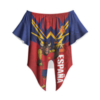 Custom Spain World Football 2026 Off Shoulder Wrap Waist Top La Roja 2nd Champion Proud
