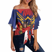Custom Spain World Football 2026 Off Shoulder Wrap Waist Top La Roja 2nd Champion Proud
